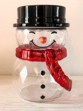Bath & Body Works Faceted Pedestal Single Wick CANDLE HOLDER SNOWMAN Christmas